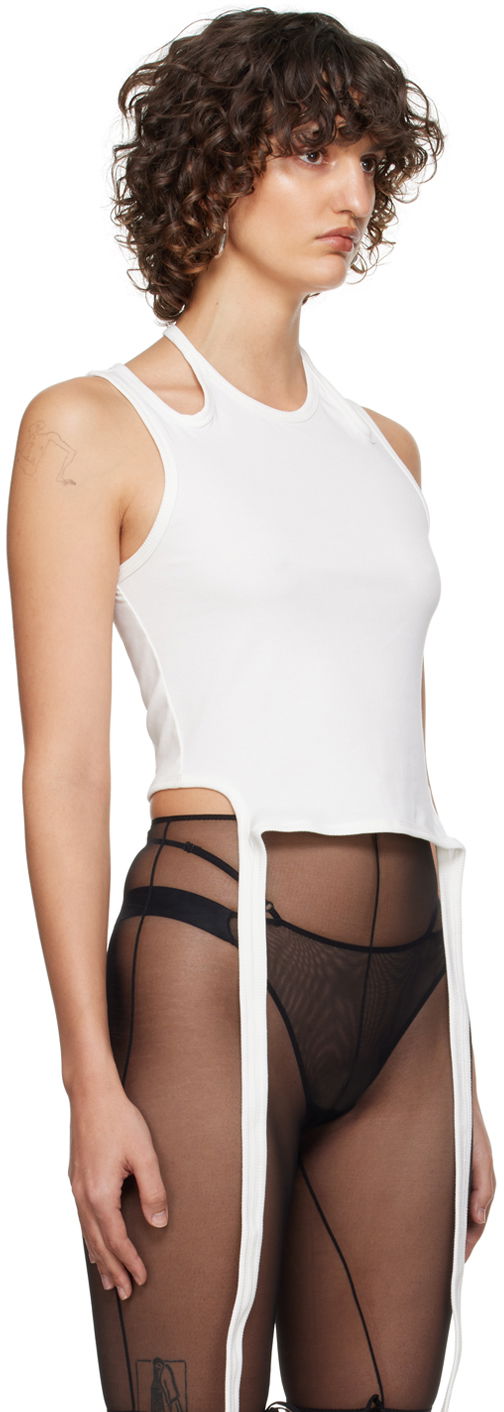 Tielko Dion Lee Double Tie Crop Tank Top Biela | A3398P21, 1