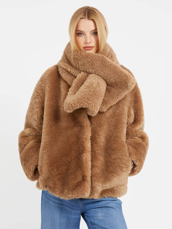 Bunda GUESS Faux Fur Hnedá | W3BL76WEYQ0, 0