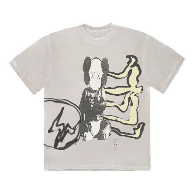 Tričko Cactus Jack by Travis Scott Travis Scott Cactus Jack x KAWS for Fragment T-Shirt Šedá | CJFR-SS01