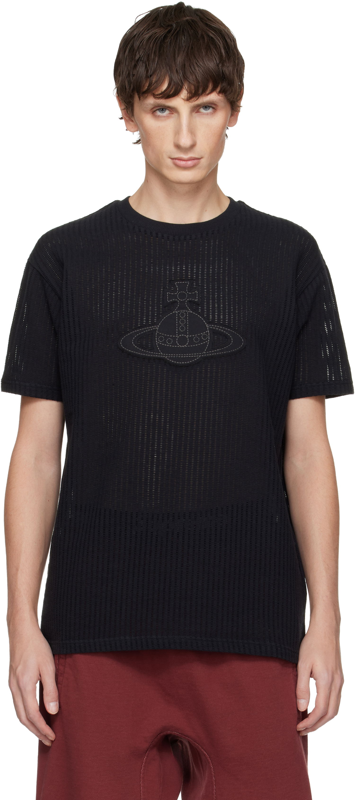 Tričko Vivienne Westwood Ribbed Orb Patch Classic T-shirt Čierna | 3G010044-J00A5-, 0