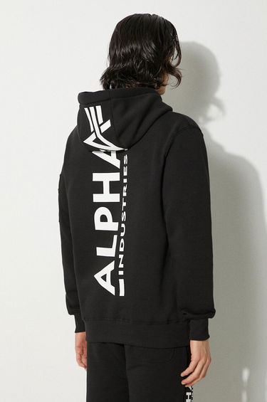 Mikina Alpha Industries Logo Hoodie Čierna | 178318.03, 2