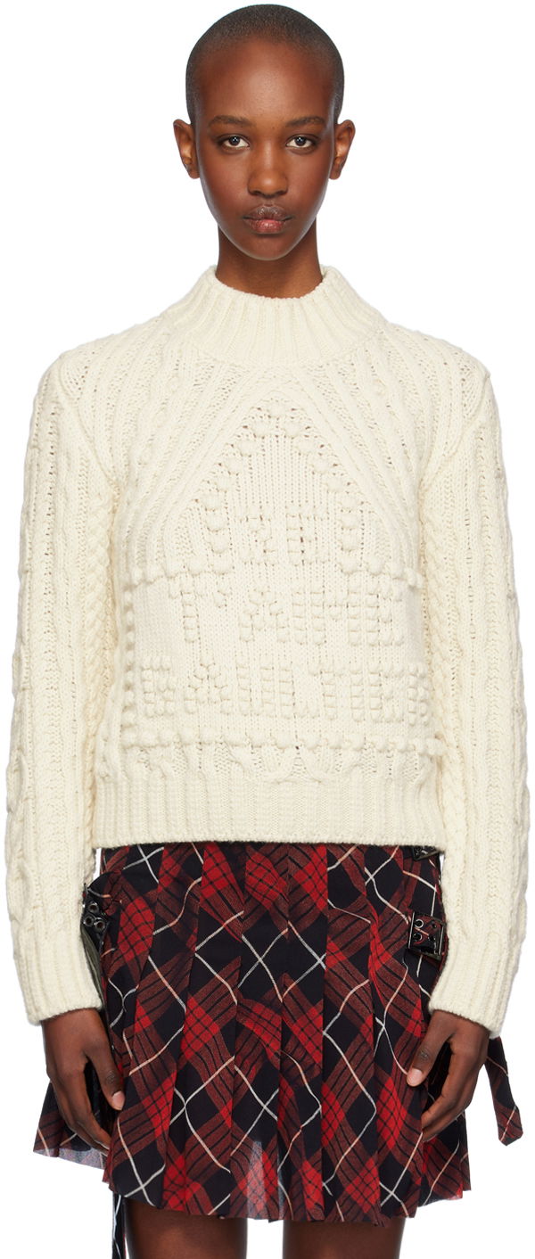 Sveter Jean Paul Gaultier Jean Paul Gaultier Aran Knit Sweater Biela | 24/31-F-PL055-M080-64, 0