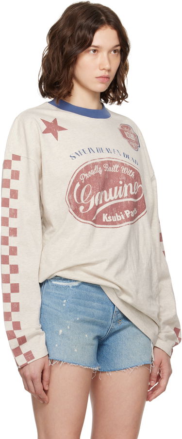Tričko Ksubi Ksubi Pitt Lane Boyfriend Long Sleeve T-Shirt Béžová | WPF25TE006, 1