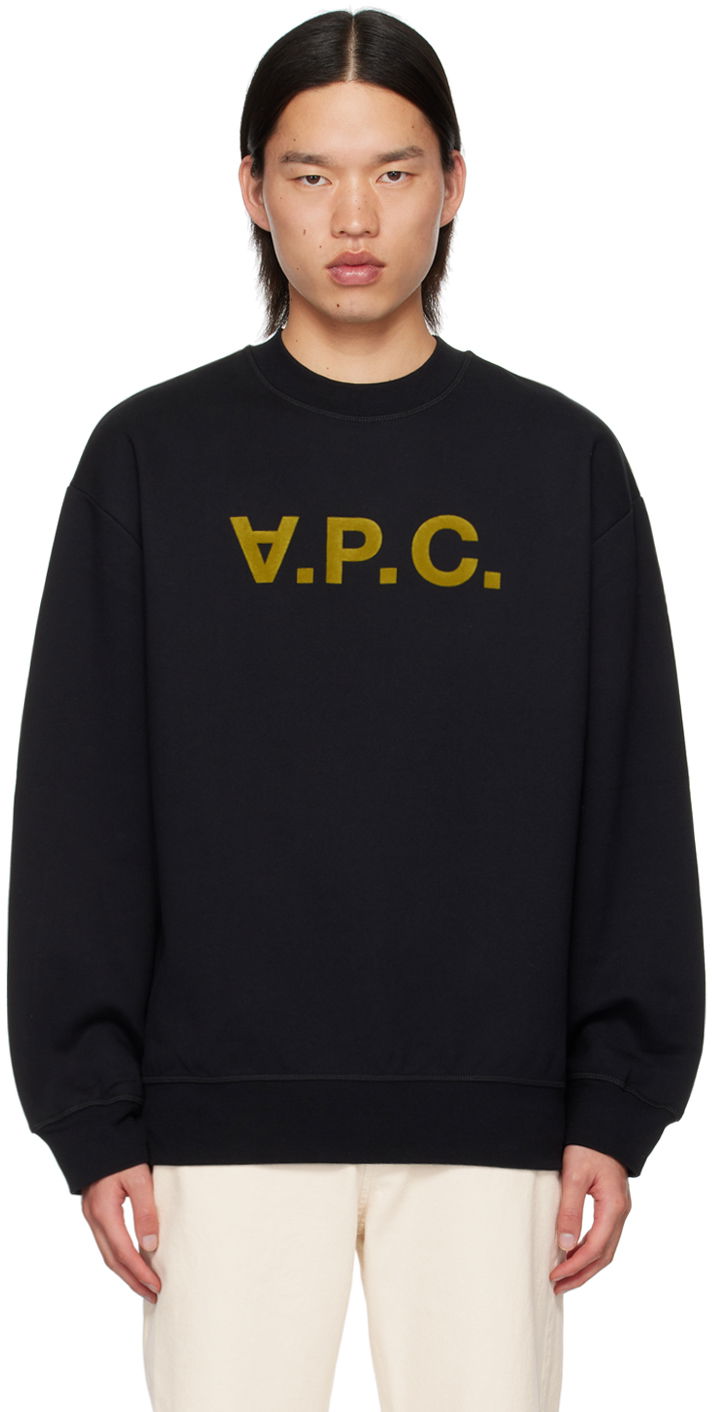 Mikina A.P.C. Black Oversize Grand 'V.P.C.' Sweatshirt Čierna | COHBP-M27922