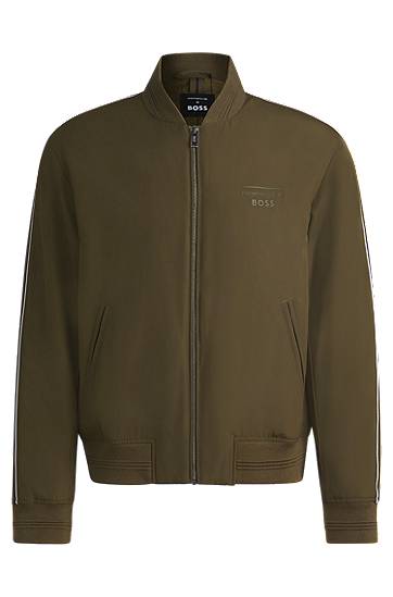 Bomber bunda BOSS Porsche x BOSS Canvas Jacket with Stripes Zelené | 50532471, 0