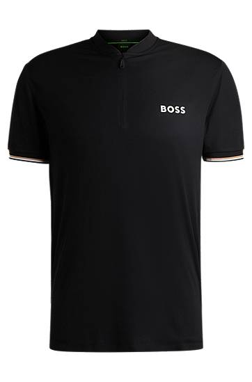 Polo tričko BOSS Slim-Fit Active Polo Shirt with UV Protection Čierna | 50539093, 0