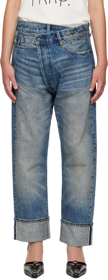 Džínsy R13 R13 Cuffed Crossover Jeans Modrá | R13WD193-D324B, 0