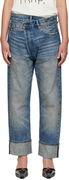 R13 Cuffed Crossover Jeans