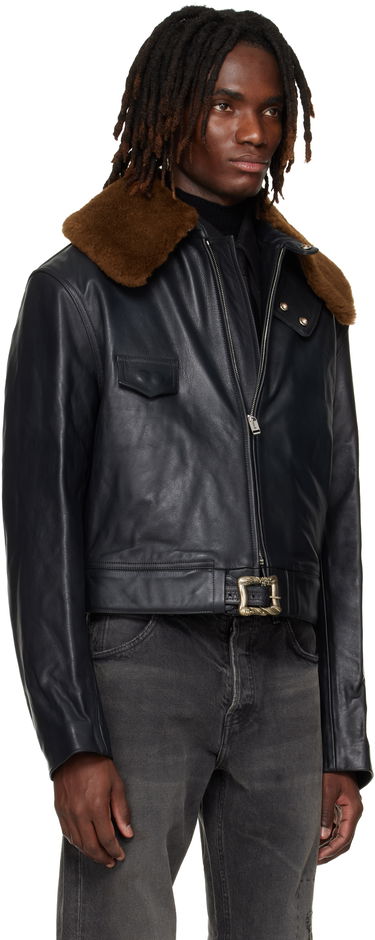 Bunda Enfants Riches Déprimés Enfants Riches Déprimés 'Hotrod' Shearling Collar Jacket Čierna | 030-547, 1