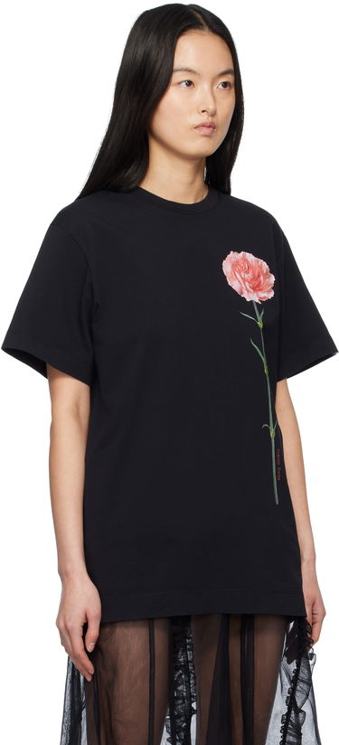 Tričko Simone Rocha Simone Rocha Carnation Print T-Shirt Biela | 5195P32A-W 0569, 4