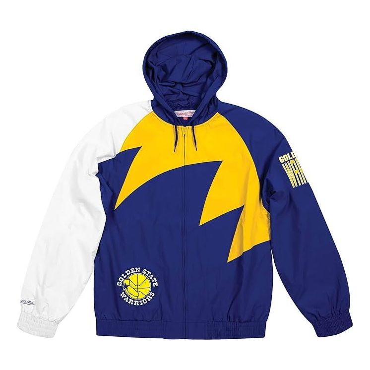 Vetrovka Mitchell & Ness Mitchell & Ness Golden State Warriors Shark Tooth Hooded Jacket Modrá | BA57PH-GSW-B-K1K