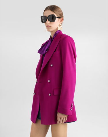 Bunda Dolce & Gabbana Dolce & Gabbana Oversize Double-breasted Cashmere Jacket Fialová | F29GUTFU2AXF0321, 3