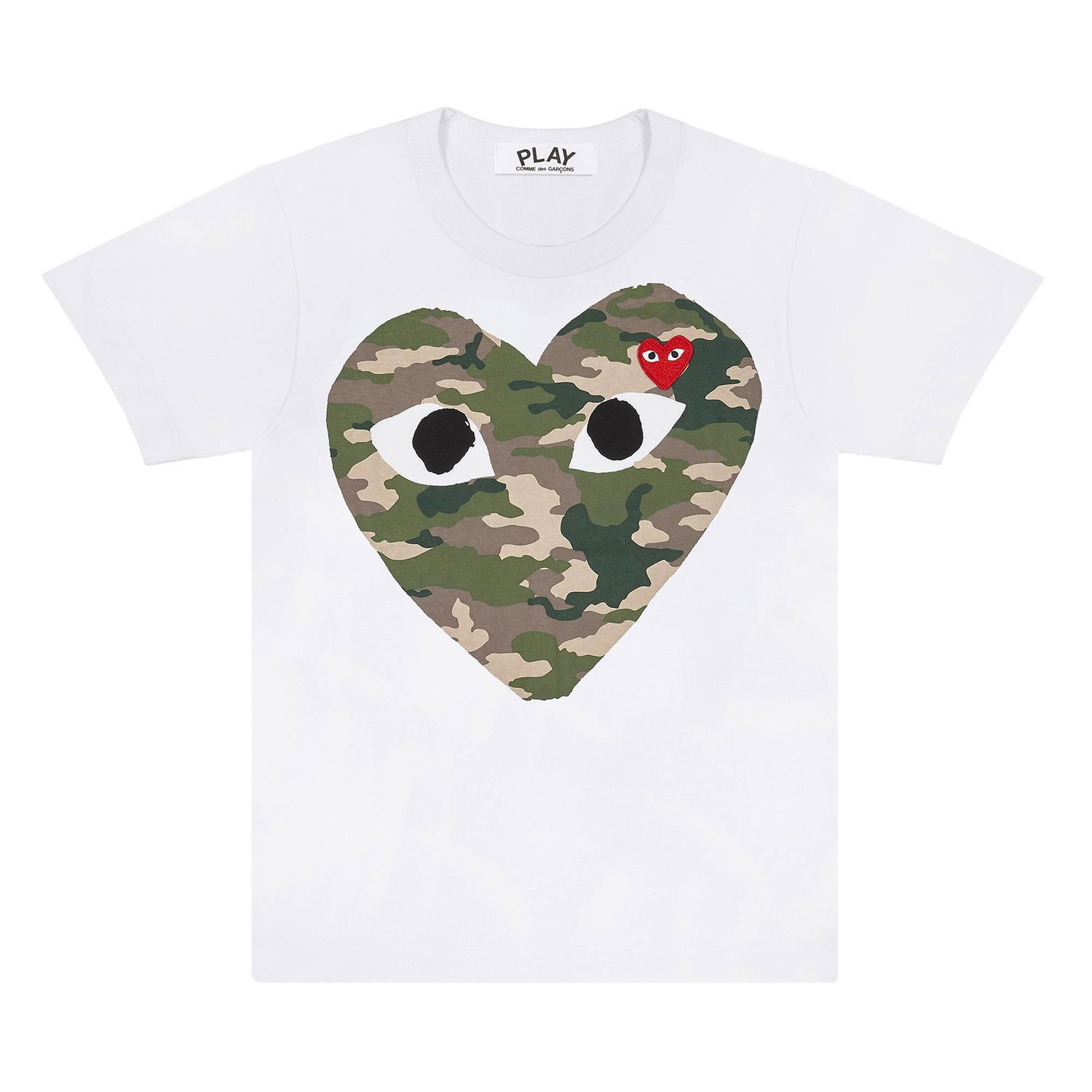 Tričko Comme des Garçons PLAY Camouflage Heart T-Shirt Biela | AZ T242 051 1, 1