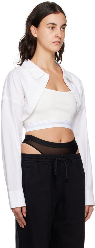 Košeľa Alexander Wang Alexander Wang Layered Cropped Shirt Biela | 4WC4231417, 1