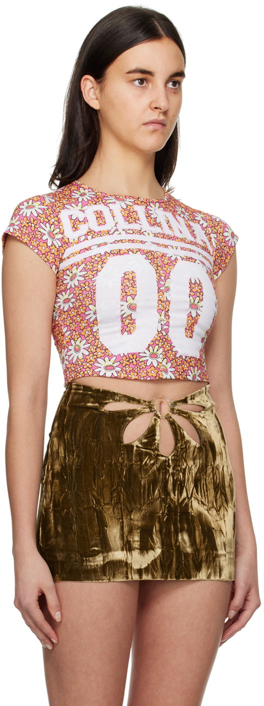 Crop Top Collina Strada Collina Strada Floral Print Cropped T-Shirt Ružová | XX3236 DEADSTOCK JERSEY, 1