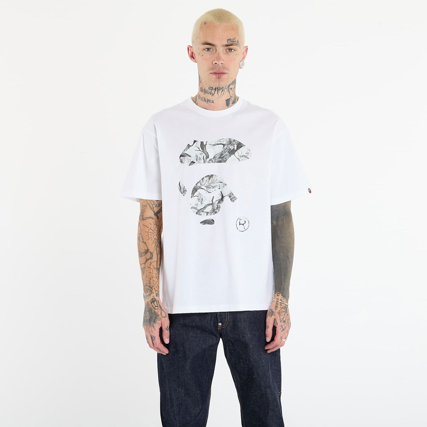 Tričko BAPE Tree Edge Camo Ape Face T-Shirt XXL Biela | 001TEL801032MWH1, 0