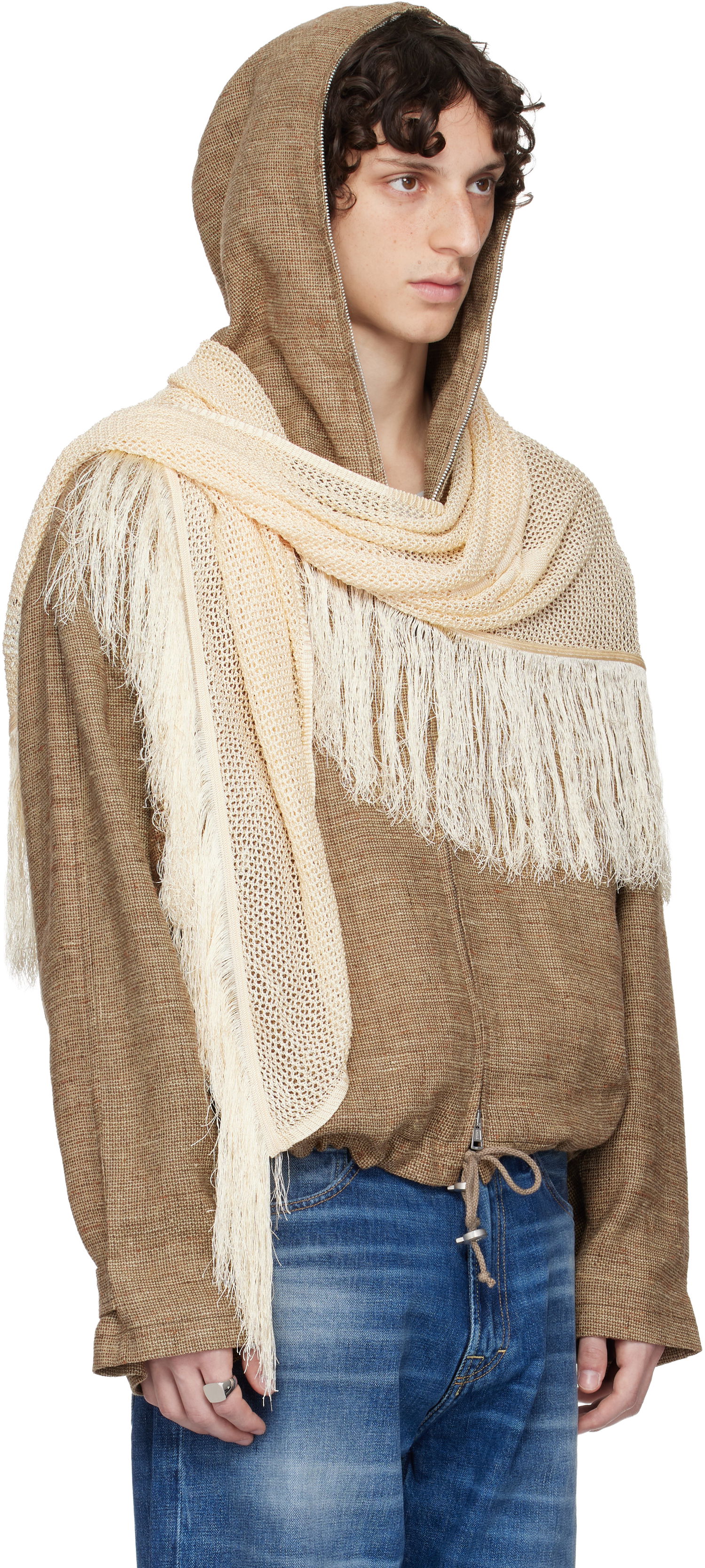 Šál OUR LEGACY OUR LEGACY WORK SHOP Fringed Knit Scarf Hnedá | WS2258TAF, 1