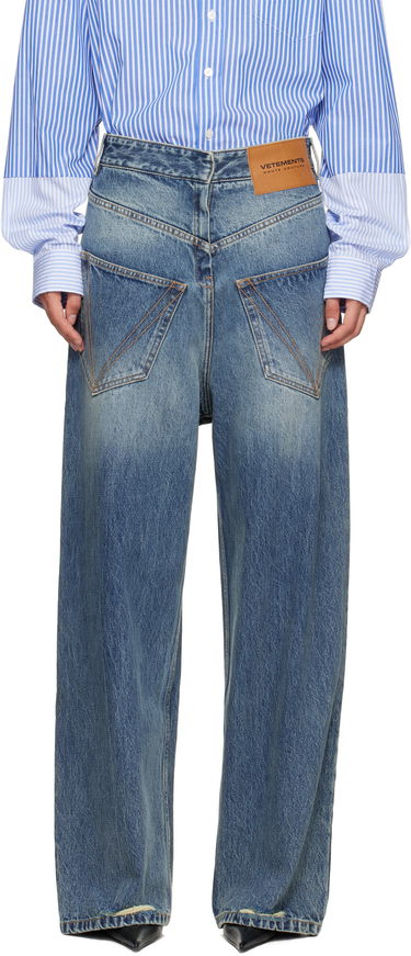 Džínsy VETEMENTS Vetements Back To Front Jeans Modrá | MH76DP021YB, 0