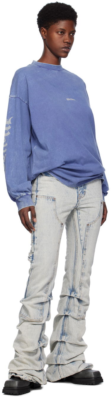 Tričko We11done We11done Faded Long Sleeve T-Shirt Modrá | WD-TT0-24-714-U-PP, 3