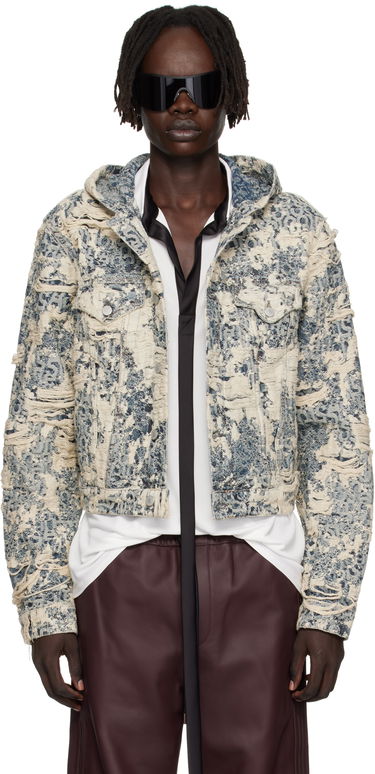 Bunda Acne Studios Acne Studios Hooded Distressed Denim Jacket Modrá | C90202-, 0