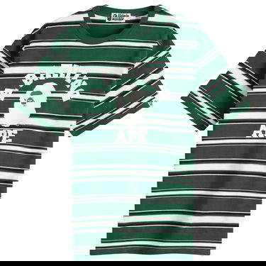 Tričko BAPE A Bathing Ape College Stripe Tee, Size L Zelené | 001CSL301006M-GRN, 1