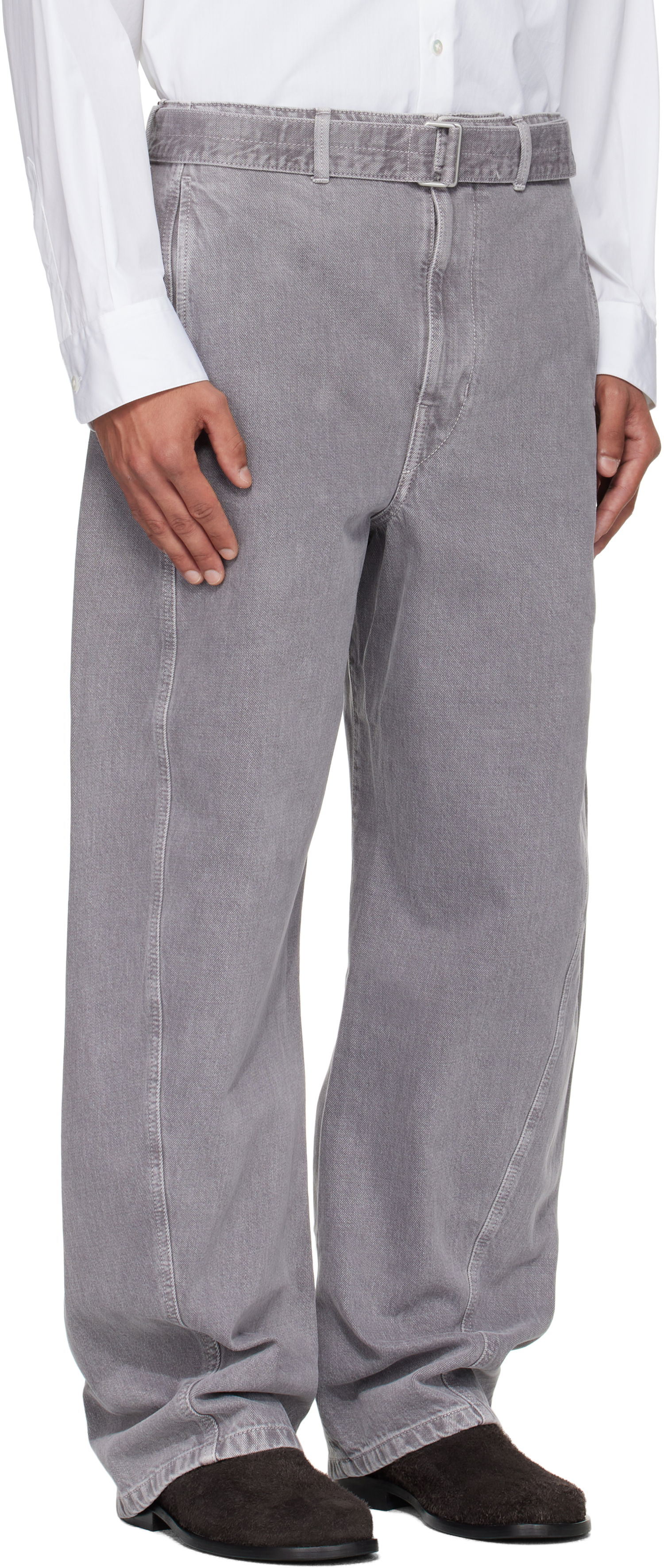 Džínsy LEMAIRE Lemaire Twisted Belted Jeans Šedá | PA326 LD1062, 1