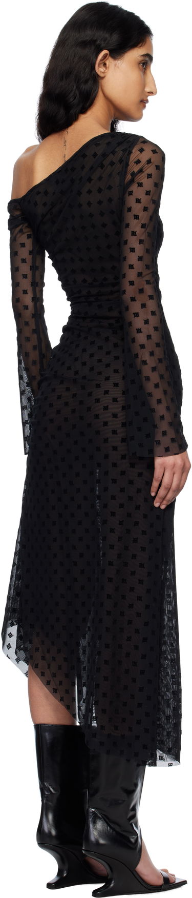Šaty MISBHV MISBHV Monogram Dropped Shoulder Midi Dress Čierna | 250W813, 2