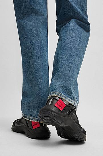 Oblečenie BOSS Signature Mesh and Suede Trainers Čierna | 50536259, 1