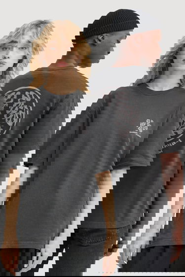 Tričko Samsoe Samsoe Printed Oversized Cotton SAJOURNAL T-Shirt Šedá | U24400006, 0