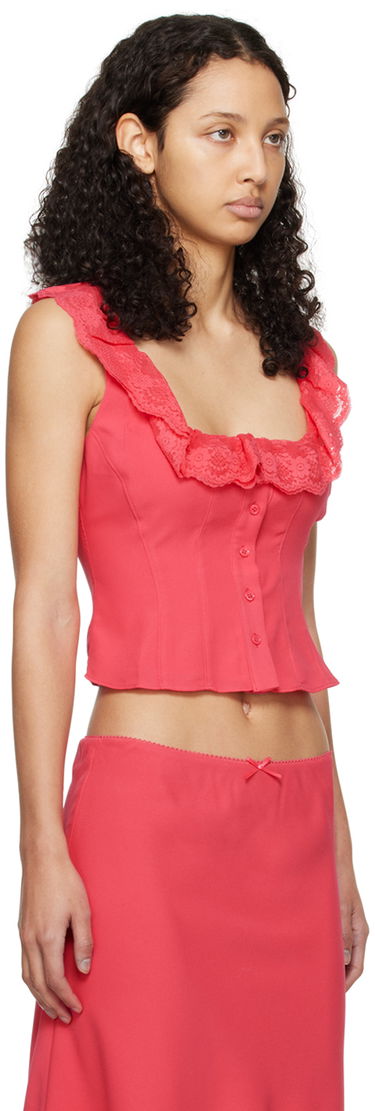 Tielko GUIZIO Guizio Paloma Lace Trim Top Ružová | R24108W016, 1
