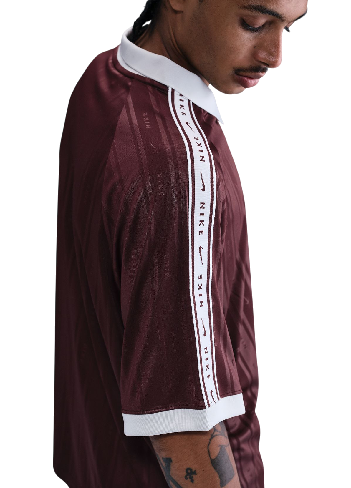 Polo tričko Nike Sportwear Vertical Stripe Polo Shirt with Taped Sleeves Vínová | ih4292-652, 1