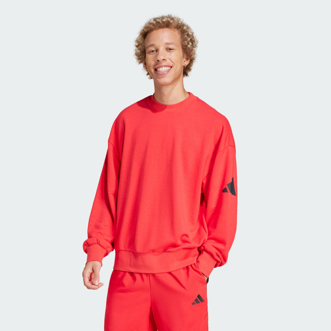 Mikina adidas Performance Loose Fit Logo Sweatshirt Červená | JF3577, 0