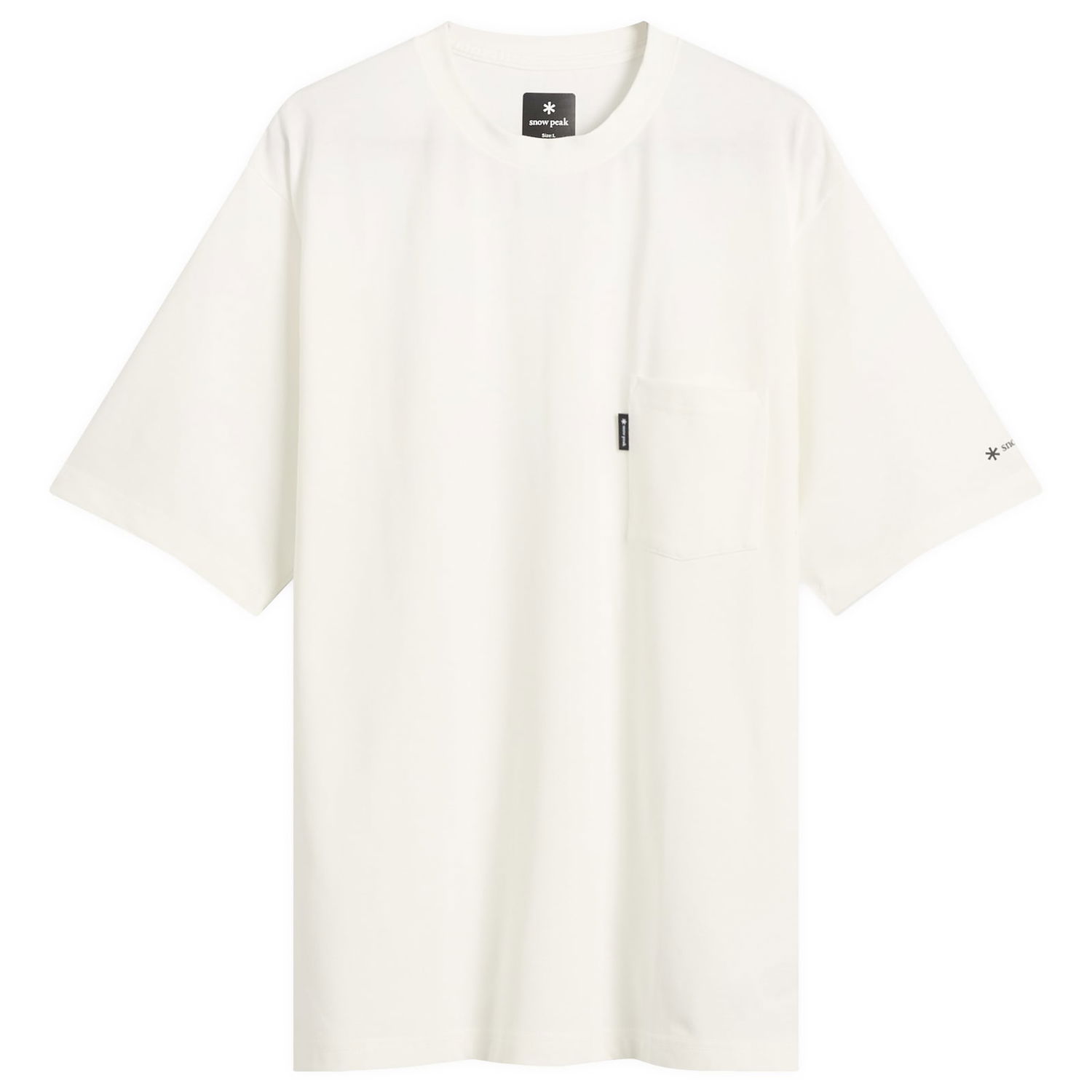Tričko Snow Peak Pocket T-Shirt, Size Small Biela | NSD-TS-25AU001-OFW, 1