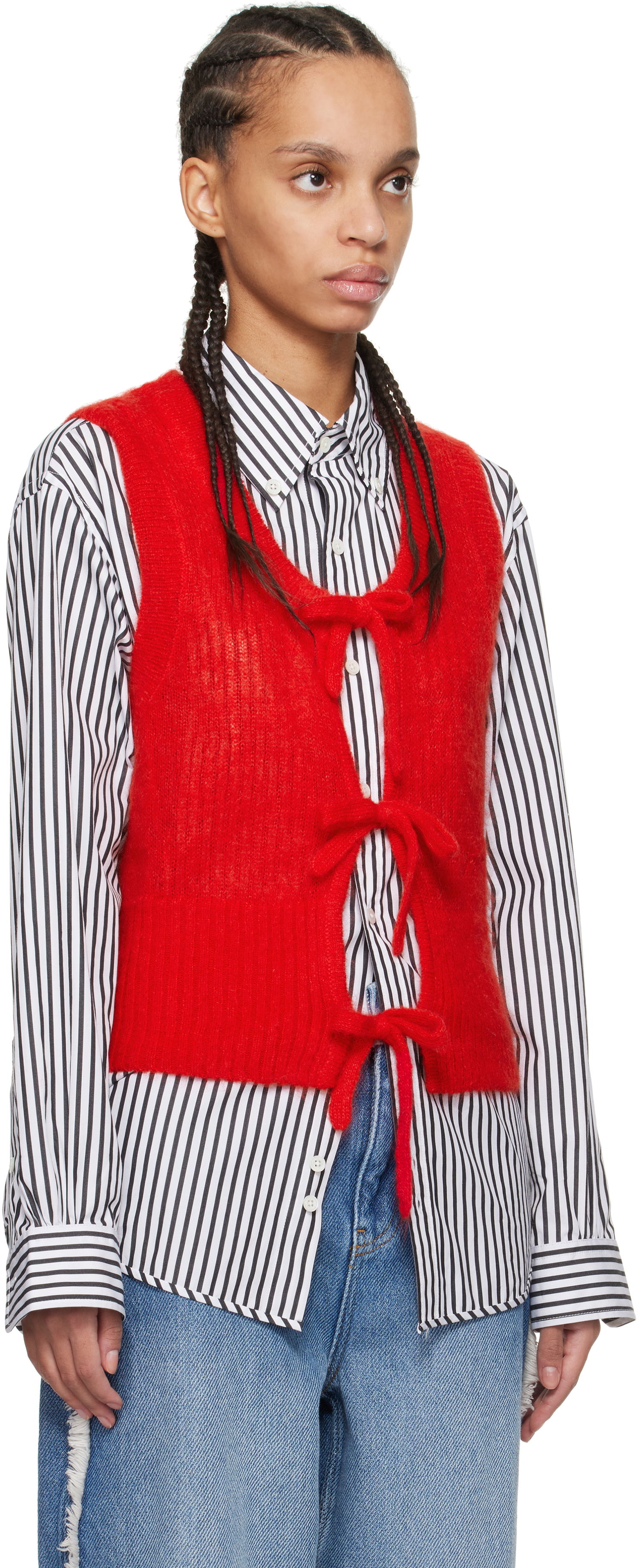 Sveter GANNI Ganni Tie String Vest Červená | K2344, 1