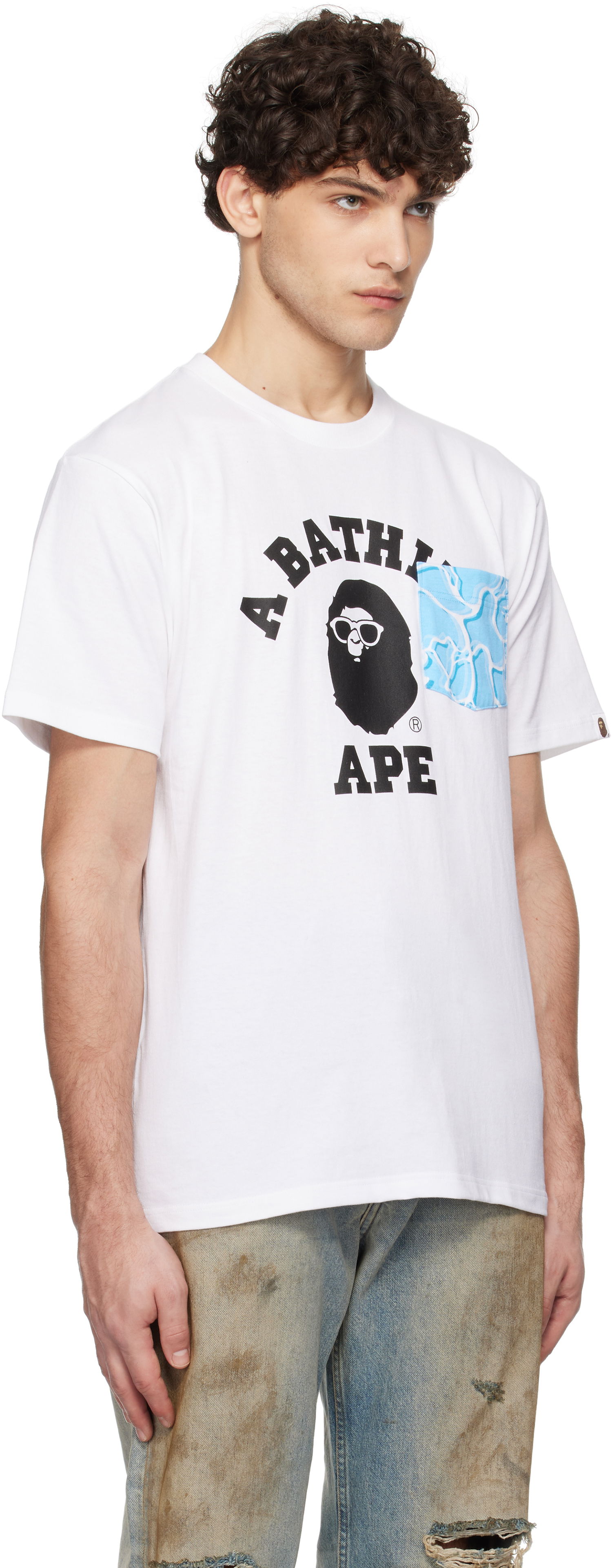 Tričko BAPE Sea Surface Camo Pocket T-Shirt Biela | 001CSK701001F, 1