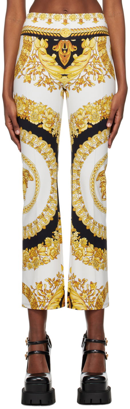 Nohavice Versace Barocco Print Leggings Biela | 1008670_1A06820_5W200