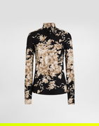 Dolce & Gabbana Rose-Print Charmeuse Blouse