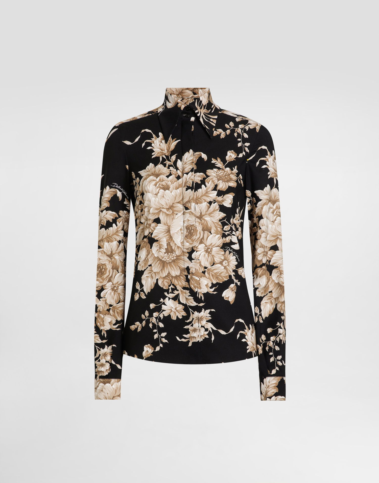 Košeľa Dolce & Gabbana Dolce & Gabbana Rose-Print Charmeuse Blouse Čierna | F5R64TFSA7YHN4OX, 0