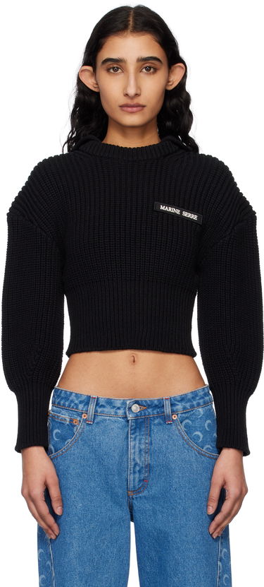 Sveter Marine Serre Marine Serre Half Cardigan Knit Sweater Čierna | WTK027A CKNI0529, 0
