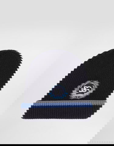 Kulicha Dolce & Gabbana Dolce & Gabbana Embroidered Patch Knitted Hat Navy | LBKH90JDVBLB3895, 2