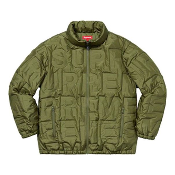 Prešívaná bunda Supreme Logo Puffy Jacket Zelené | SUP-SS19-018, 0