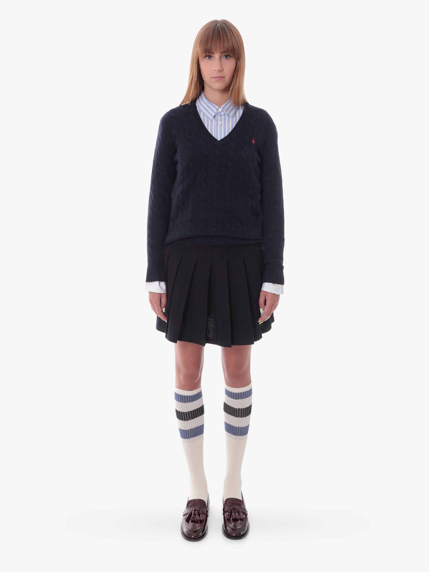 Sveter Polo by Ralph Lauren V-Neck Sweater Modrá | 211910422003, 1