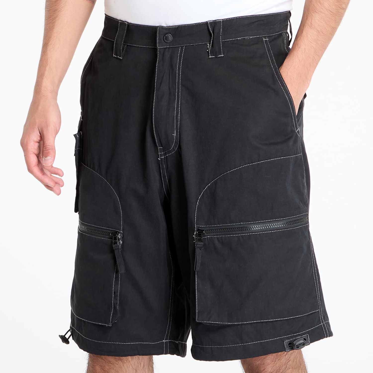 Šortky Pleasures PLEASURES Raider Cargo Shorts Čierna | P25SU026 BLACK, 1