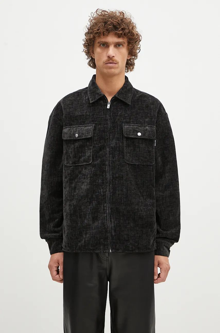 Košeľa DAILY PAPER Hakim Velvet Longsleeve Shirt Čierna | 2421090, 0