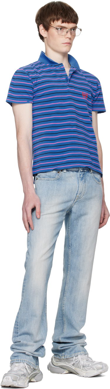 Polo tričko Balenciaga Balenciaga Laurel Classic Fitted Polo Modrá | 833244TSVF74326, 3