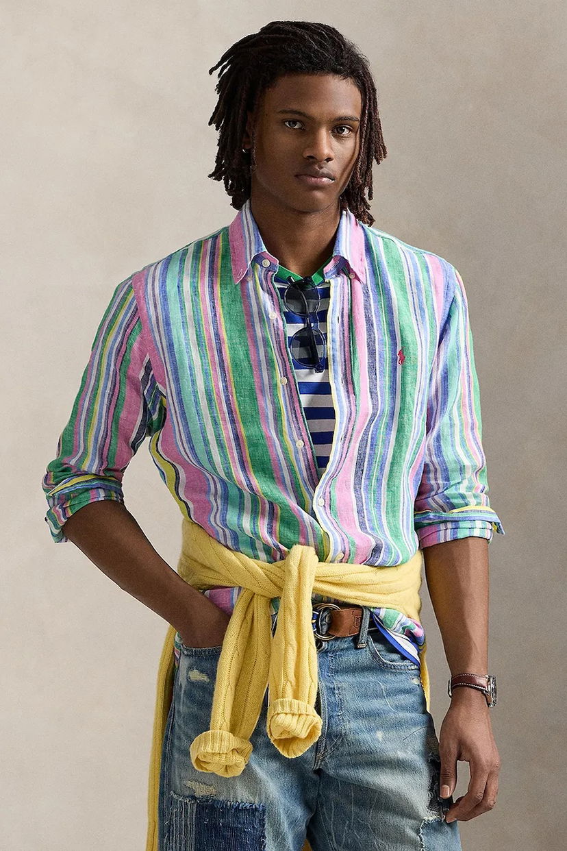 Košeľa Polo by Ralph Lauren Polo Ralph Lauren Button-Down Striped Linen Shirt Rôznofarebný | 710968973