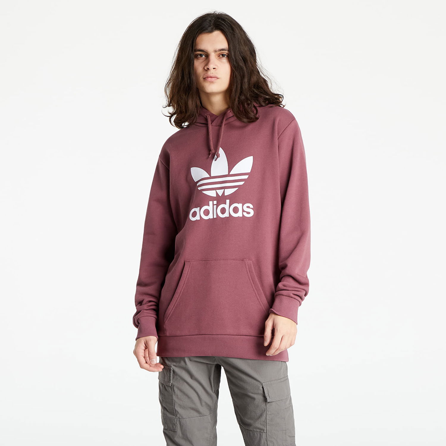 Mikina adidas Originals Trefoil Hoodie Quiet Červená | HE9498, 0