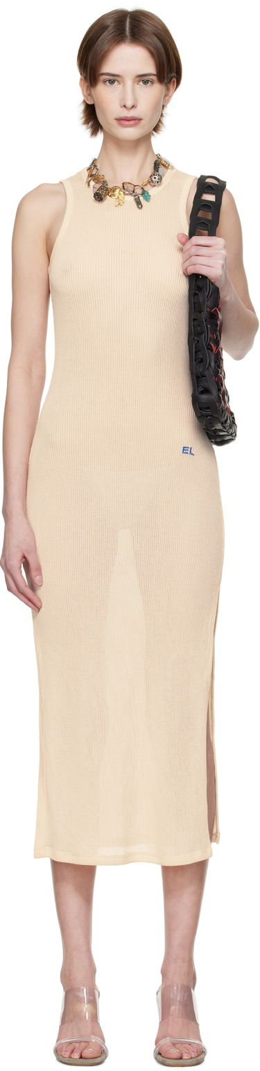 Šaty Eckhaus Latta Eckhaus Latta Spiral Midi Dress Béžová | 1201-EL-PS25-O -, 0