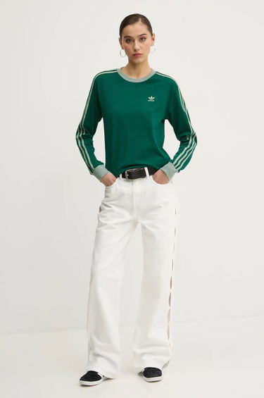 Košeľa adidas Originals 3 Stripe Regular Fit Long Sleeve T-Shirt Zelené | JC5775, 1