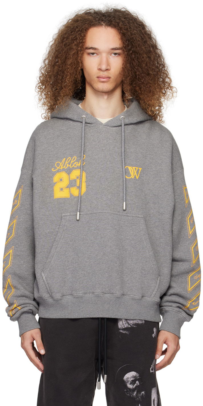 Mikina Off-White Gray 'OW 23' Skate Hoodie Šedá | OMBB085S24FLE0120622, 0